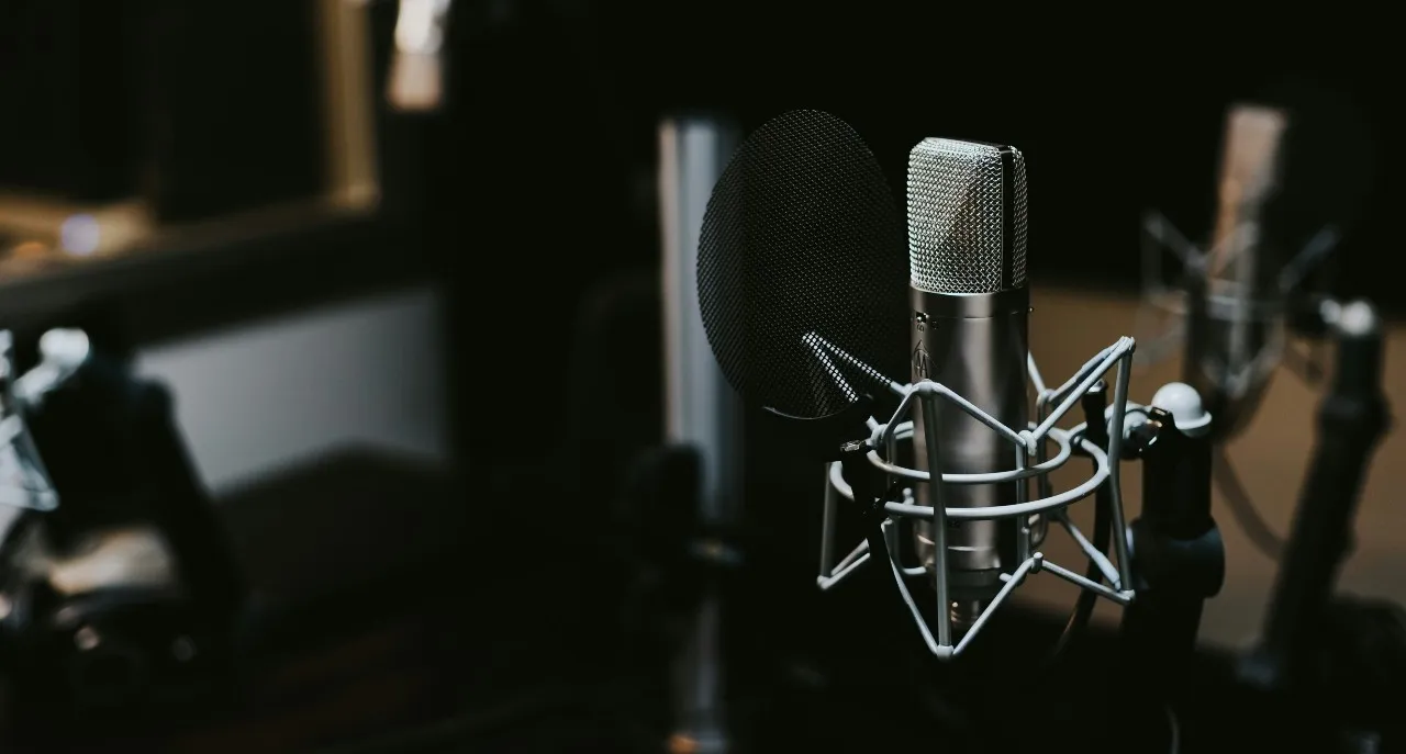 studio set up for a podcast